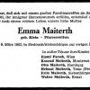 Klein Emma 1886-1962 Todesanzeige